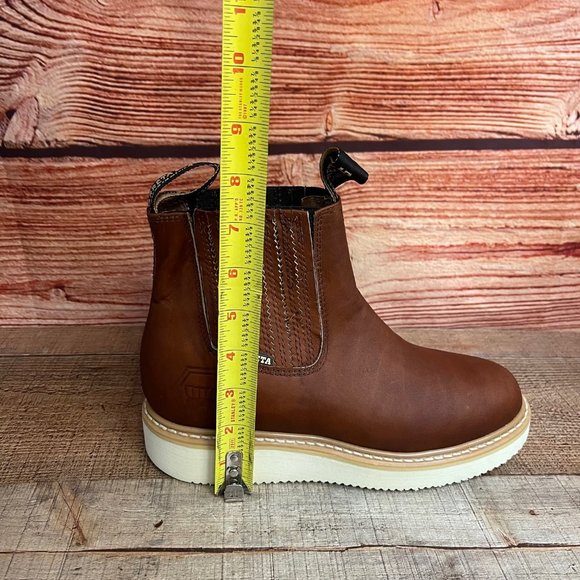 Mens LEATHER Light Weight Ankle Half CHELSEA  Work Boot Round Toe BOTIN TRABAJO - Picture 8 of 8